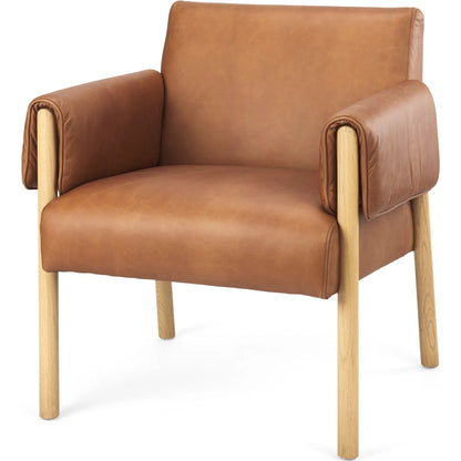 Ashton Faux Leather Accent Chair by Mercana. Made from fabric in a traditional style.