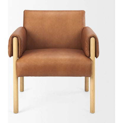 Ashton Faux Leather Accent Chair by Mercana. Made from fabric in a traditional style.