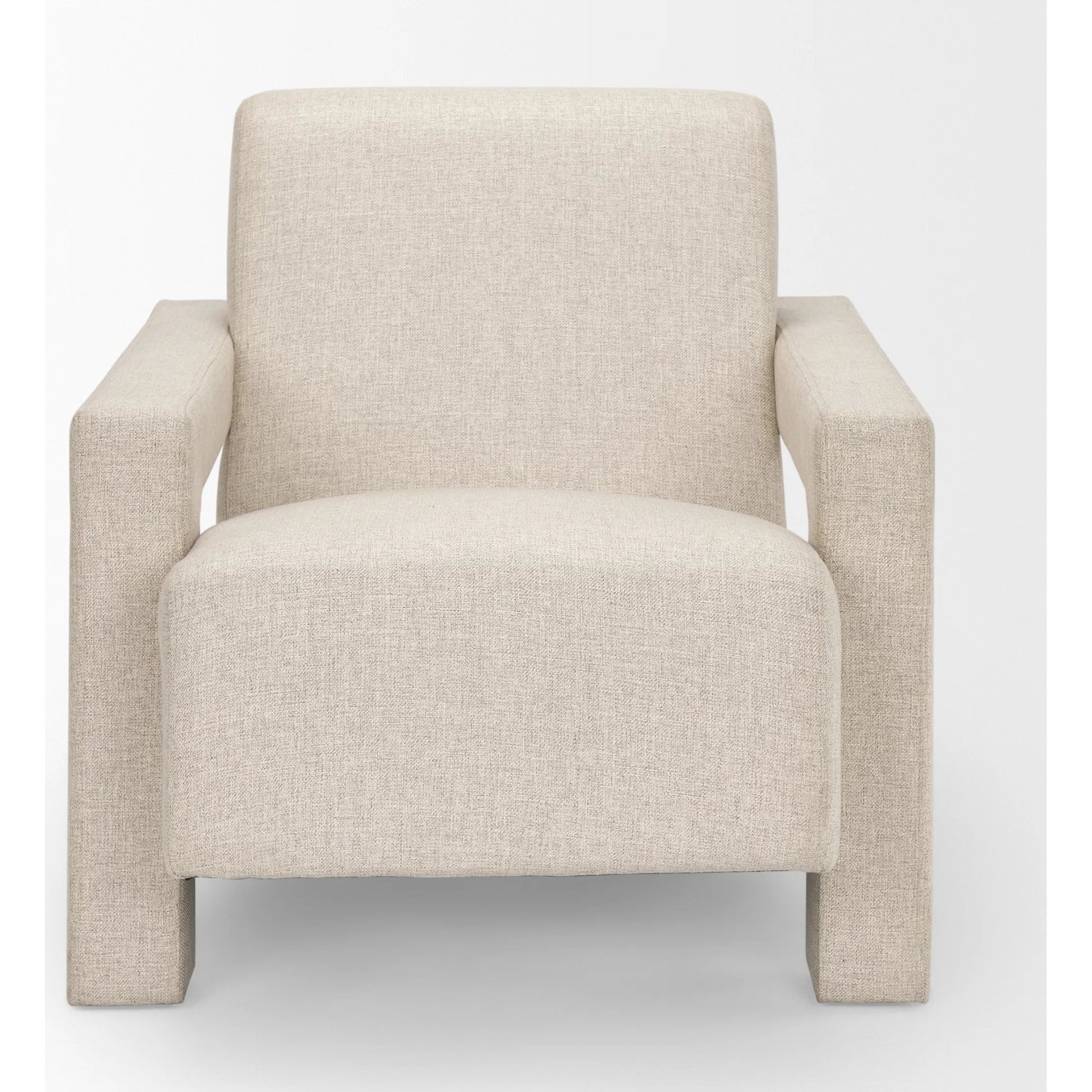 Sovereign Accent Chair by Mercana in cream, brown. Made from fabric in a transitional style.