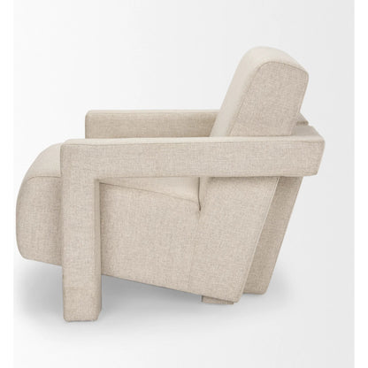 Sovereign Accent Chair by Mercana in cream, brown. Made from fabric in a transitional style.