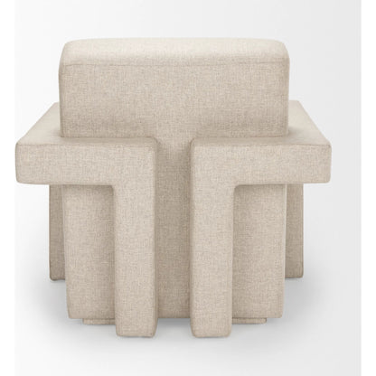 Sovereign Accent Chair by Mercana in cream, brown. Made from fabric in a transitional style.