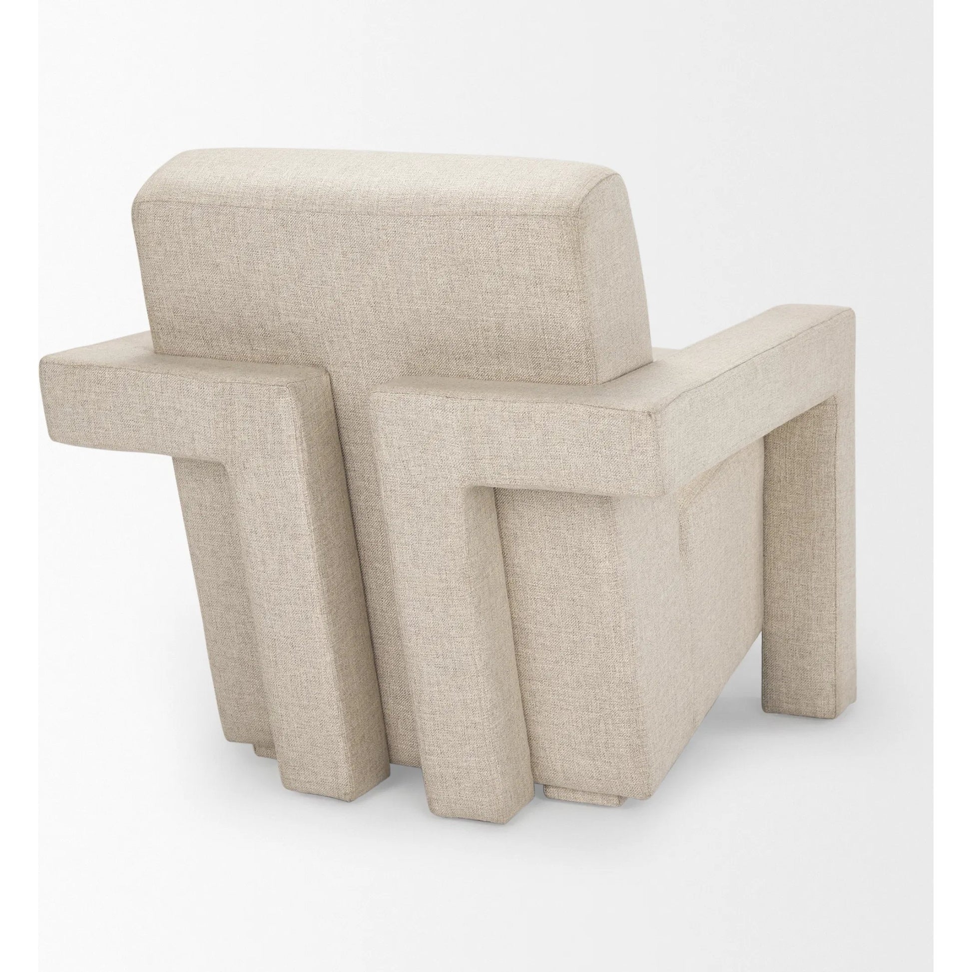 Sovereign Accent Chair by Mercana in cream, brown. Made from fabric in a transitional style.