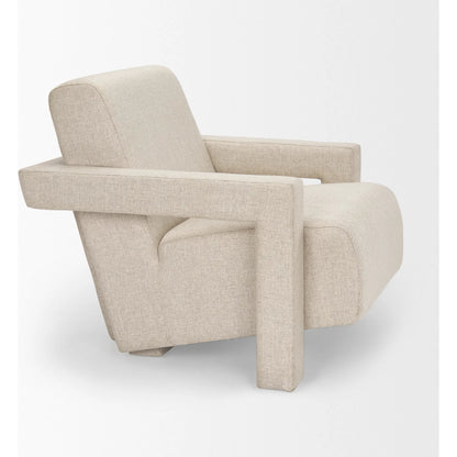 Sovereign Accent Chair by Mercana in cream, brown. Made from fabric in a transitional style.