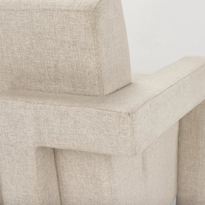 Sovereign Accent Chair by Mercana in cream, brown. Made from fabric in a transitional style.