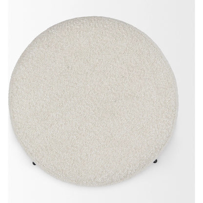 Amelia Stool by Mercana in cream. Made from fabric in a modern style.