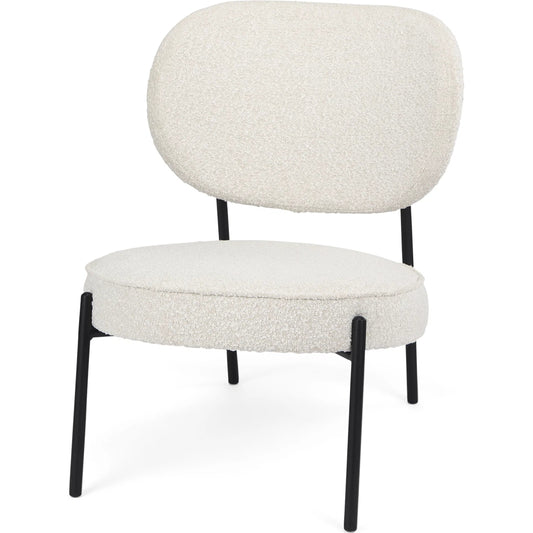 Amelia Accent Chair by Mercana in cream. Made from fabric in a unique style.