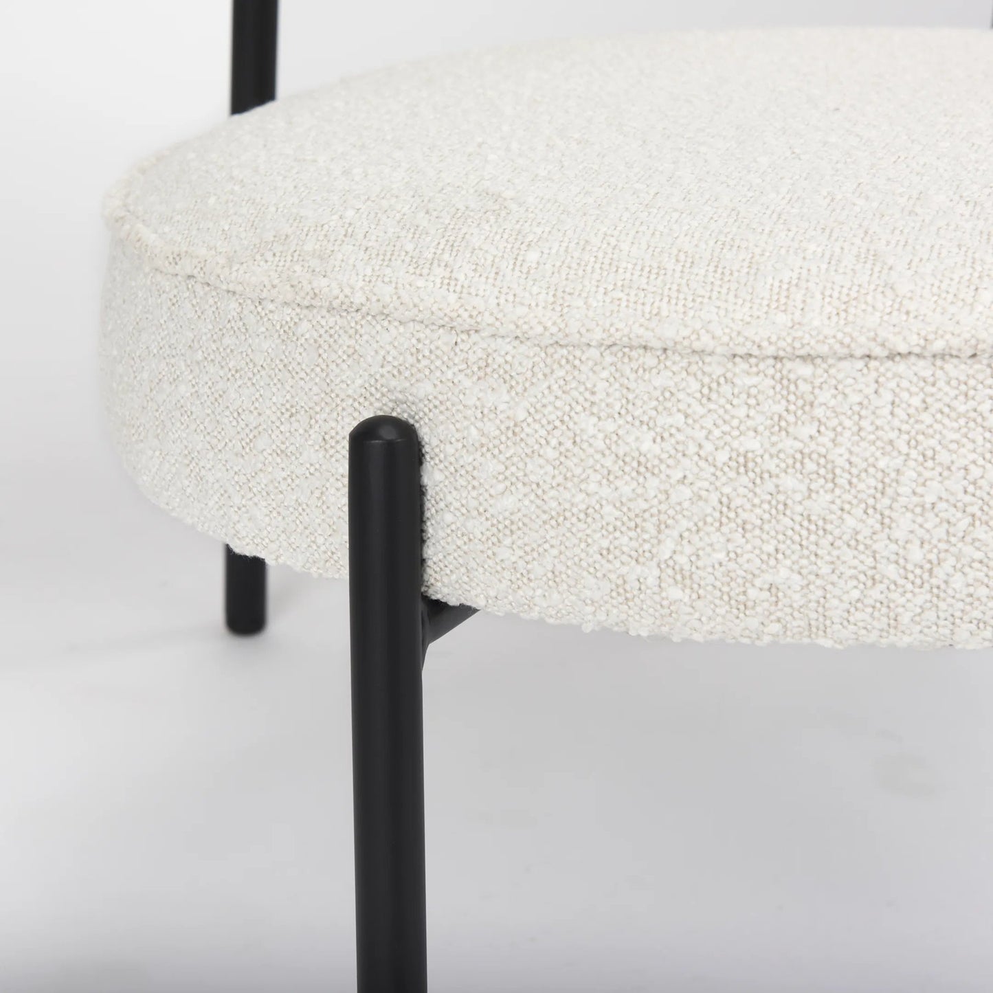 020 SI-2369814 | Closeup | Amelia Accent Chair by Mercana in cream. Made from fabric in a modern style.
