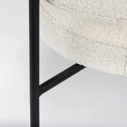 Amelia Accent Chair by Mercana in cream. Made from fabric in a modern style.