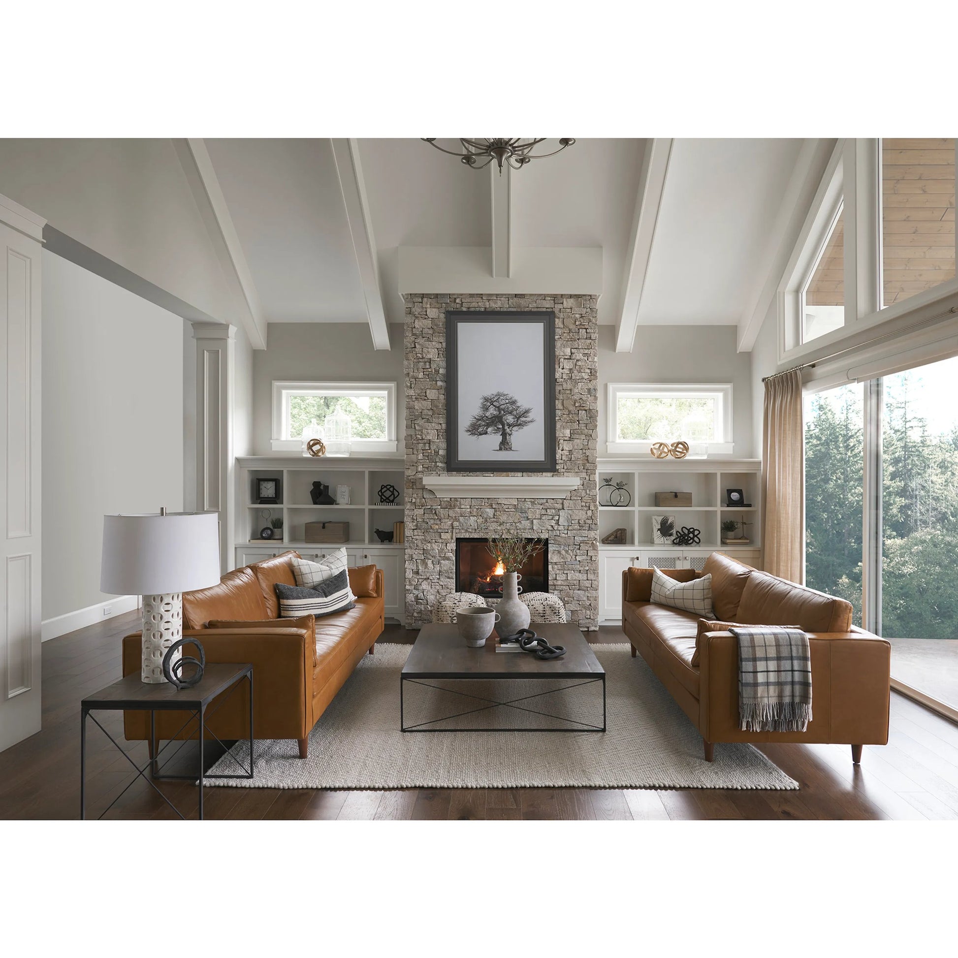 Aaohi Pouf by Mercana in black, cream. Made from cotton in a rustic style.