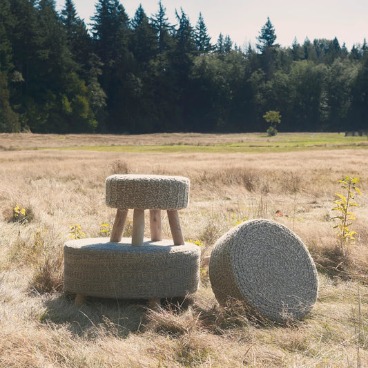 Bina Stool by Mercana. Made from wool in a unique style.