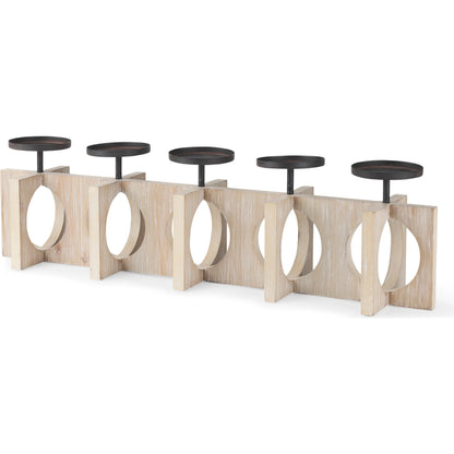 Cambie Candle Holders by Mercana in black, brown. Made from solid wood in a transitional style.