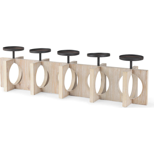 Cambie Candle Holders by Mercana in black, brown. Made from solid wood in a transitional style.