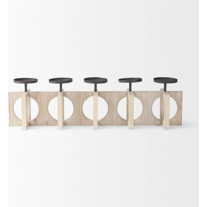 Cambie Candle Holders by Mercana in black, brown. Made from solid wood in a transitional style.