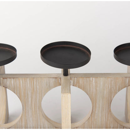 Cambie Candle Holders by Mercana in black, brown. Made from solid wood in a transitional style.