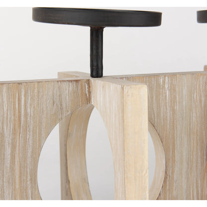 Cambie Candle Holders by Mercana in black, brown. Made from solid wood in a transitional style.