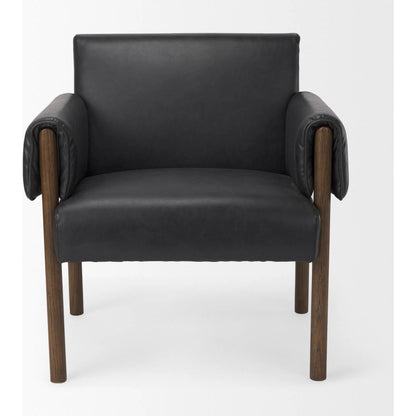 Ashton Faux Leather Accent Chair by Mercana. Made from fabric in a traditional style.