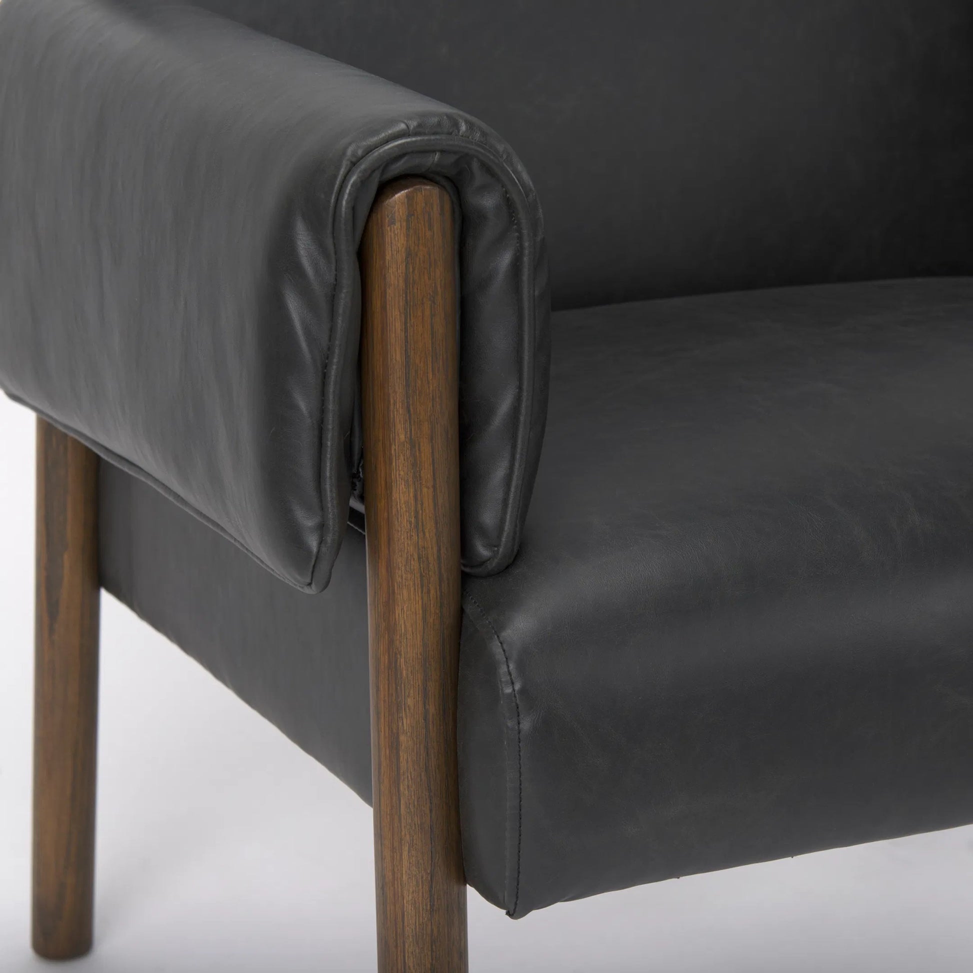 Ashton Faux Leather Accent Chair by Mercana. Made from fabric in a traditional style.