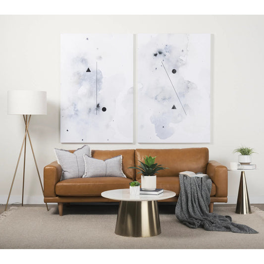 Cedrick Sofa by Mercana in tan. Made from genuine leather in a unique style.