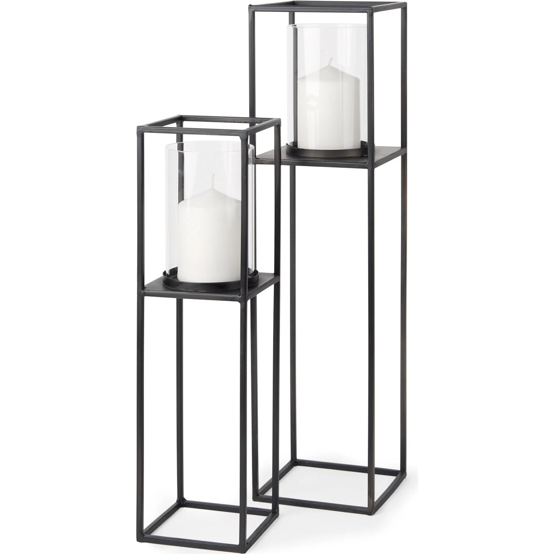 Cindy Candle Holders by Mercana in black. Made from metal in a transitional style.