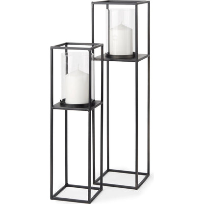 Cindy Candle Holders by Mercana in black. Made from metal in a transitional style.