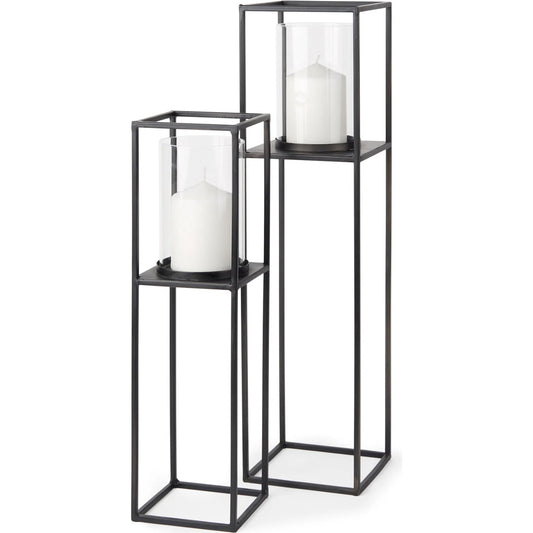 Cindy Candle Holders by Mercana in black. Made from metal in a unique style.