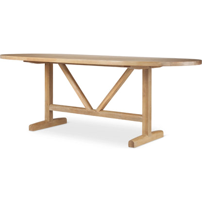 Viktor Dining Table by Mercana in light brown. Made from solid wood in a transitional style.
