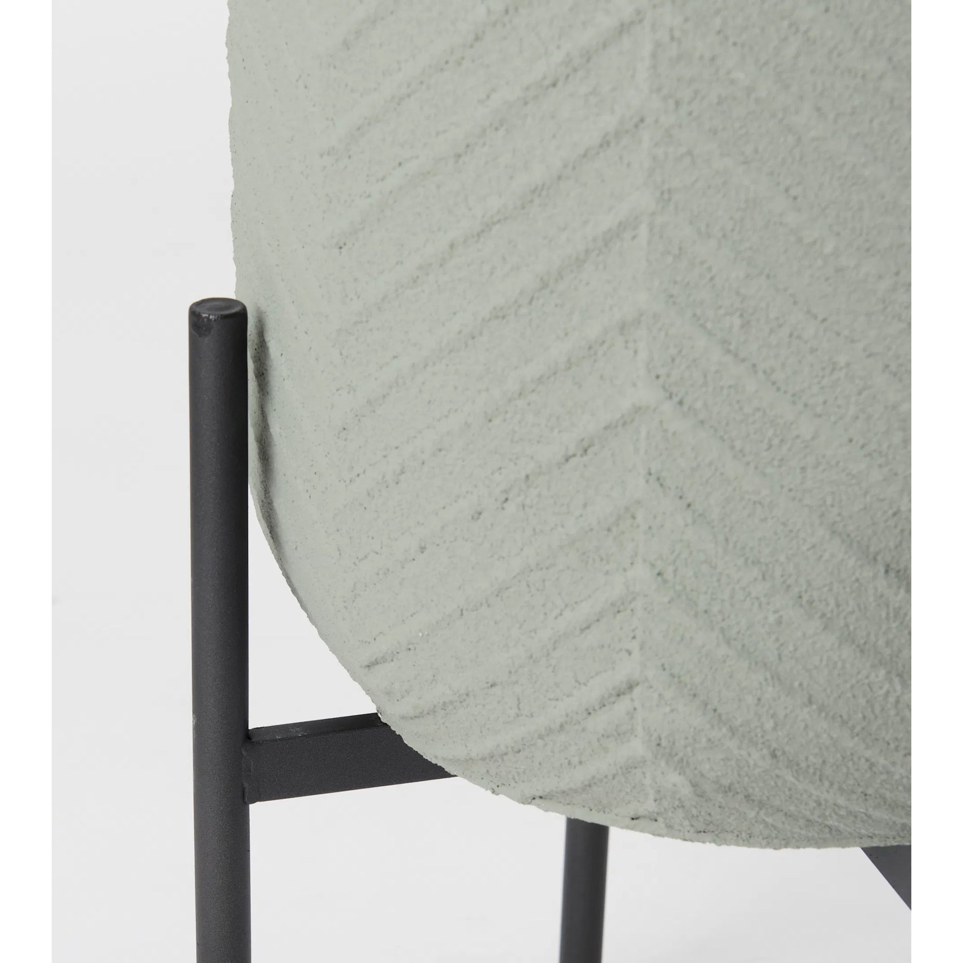 Mabel Plant Stands by Mercana in gray-green. Made from metal in a modern style.