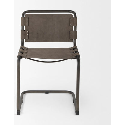 Berbick Dining Chair by Mercana. Made from leather, iron in a unique style.