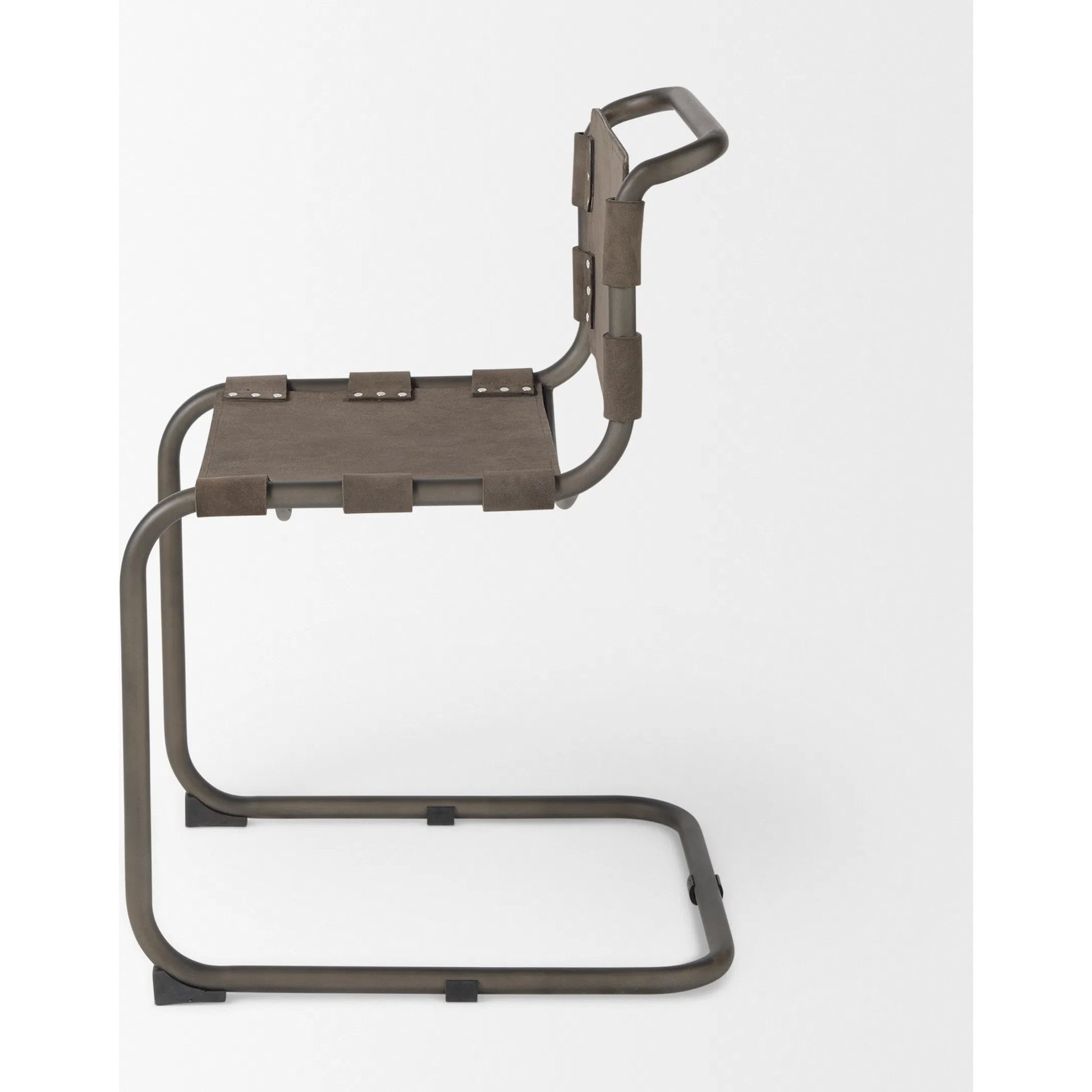 Berbick Dining Chair by Mercana. Made from leather, iron in a unique style.