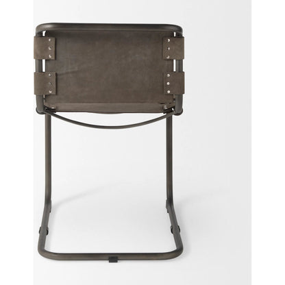 Berbick Dining Chair by Mercana. Made from leather, iron in a unique style.