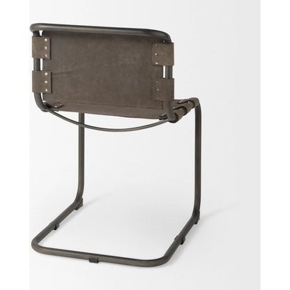 Berbick Dining Chair by Mercana. Made from leather, iron in a unique style.