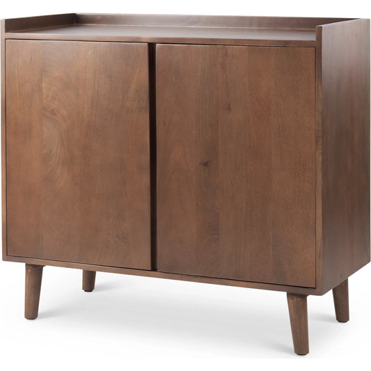 Lillie Accent Cabinet by Mercana in brown. Made from solid wood in a transitional style.