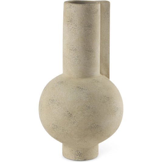 Sariah Beige Vase by Mercana in beige. Made from ceramic in a unique style.