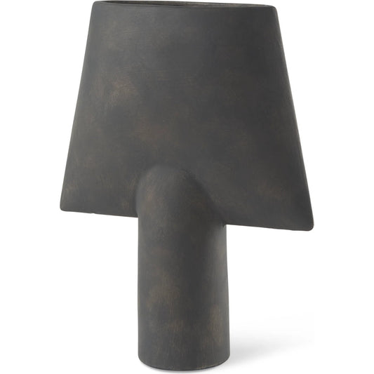 Rylee Dark Brown Vase by Mercana in dark brown. Made from ceramic in a modern style.