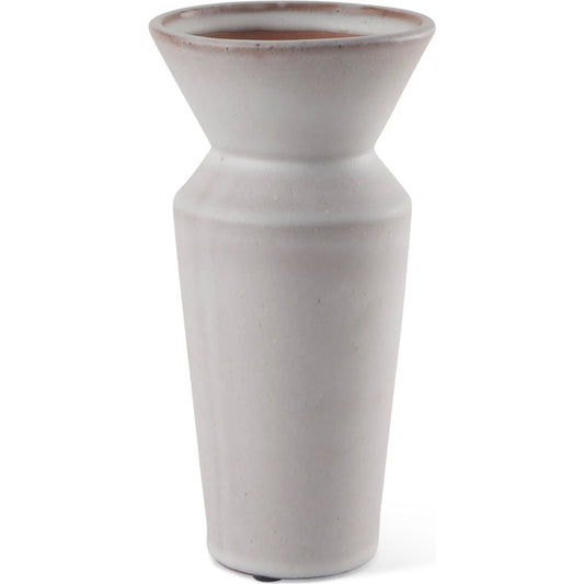 Esme Whitewashed Vase by Mercana in cream. Made from ceramic in a unique style.
