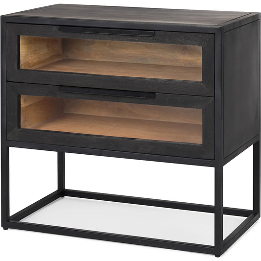 012 None | Unknown | Sloan Side Table by Mercana in black. Made from metal in a unique style.