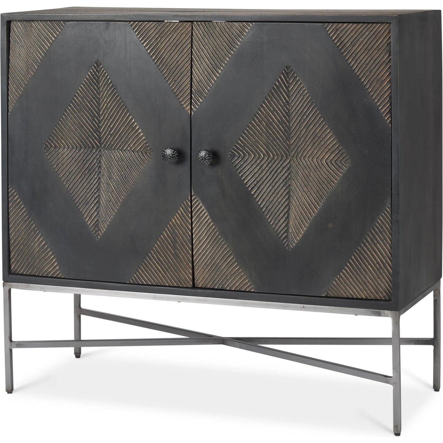 019 SI-2369739 | Primary Silo | Hogarth Accent Cabinet by Mercana in dark brown. Made from iron, solid wood in a modern style.