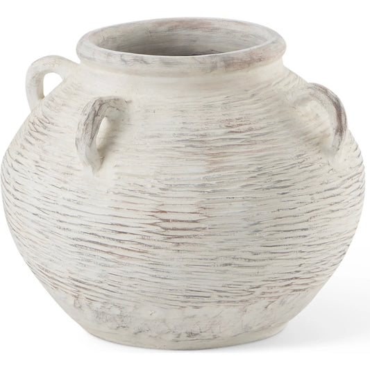 Misha Floor Vase by Mercana in cream. Made from ceramic in a unique style.