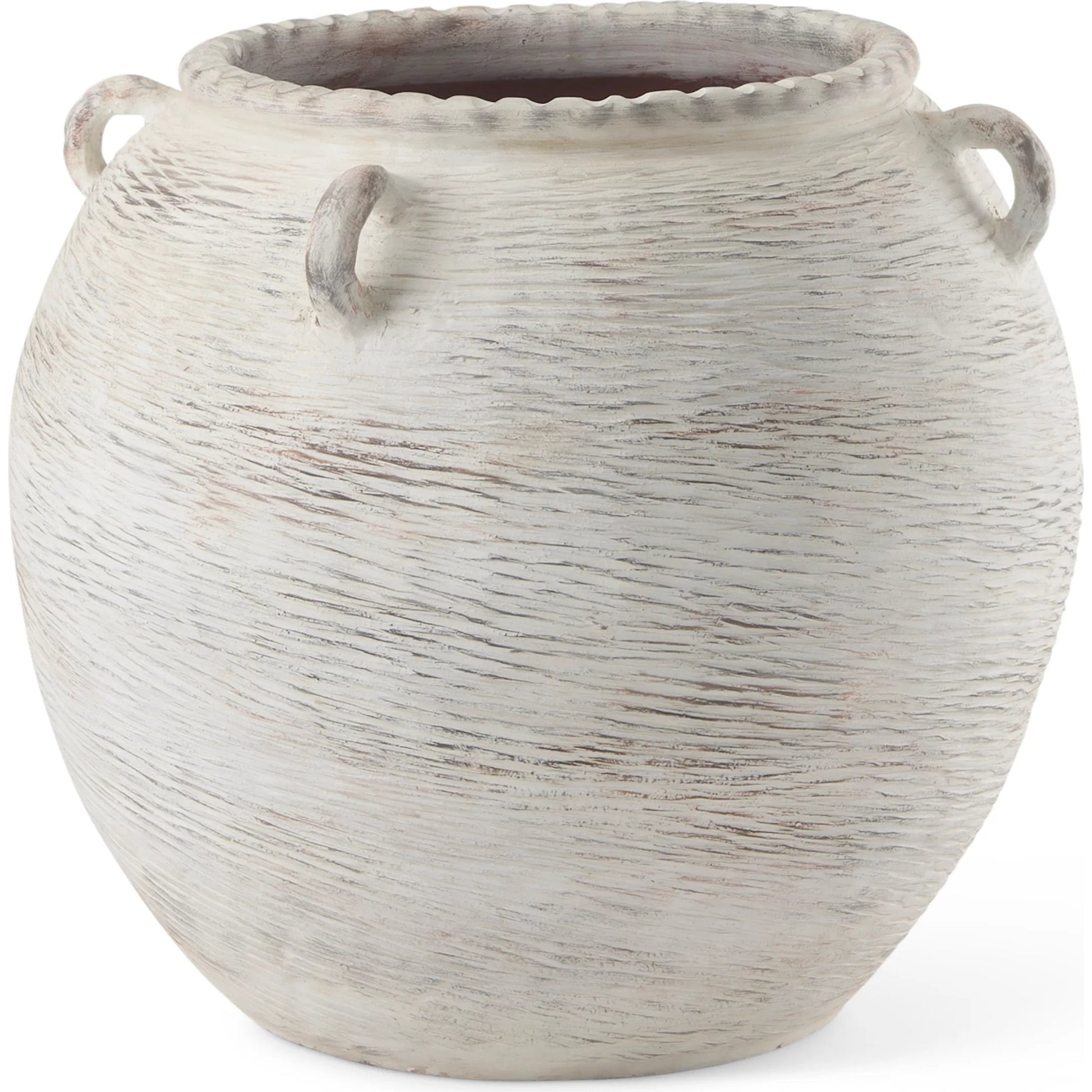 Misha Floor Vase by Mercana in cream. Made from ceramic in a rustic style.