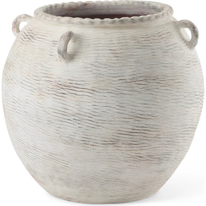Misha Floor Vase by Mercana in cream. Made from ceramic in a rustic style.