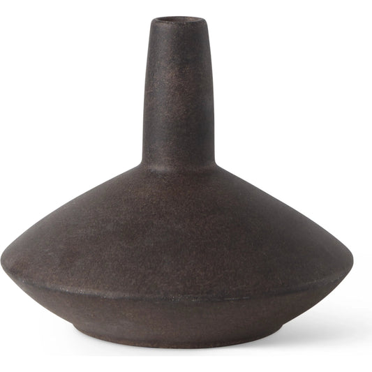 Rylee Dark Brown Vase by Mercana in dark brown. Made from ceramic in a unique style.