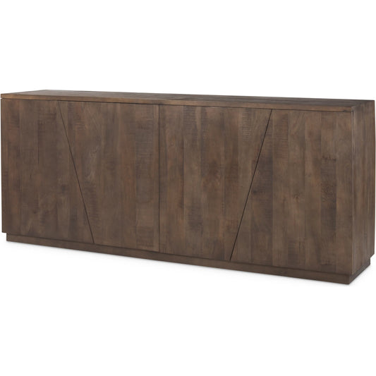 West Angular Sideboard by Mercana in brown. Made from solid wood in a unique style.