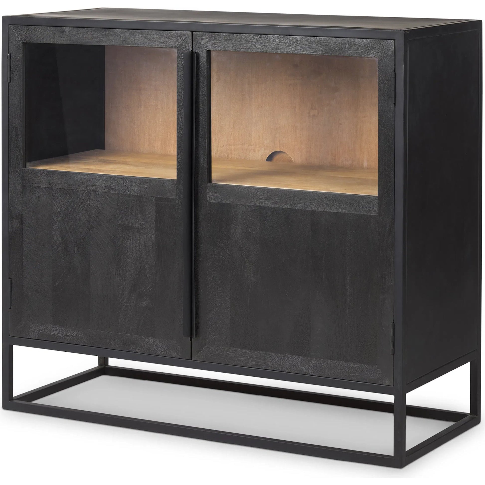 Sloan Accent Cabinet by Mercana in black. Made from solid wood in a unique style.