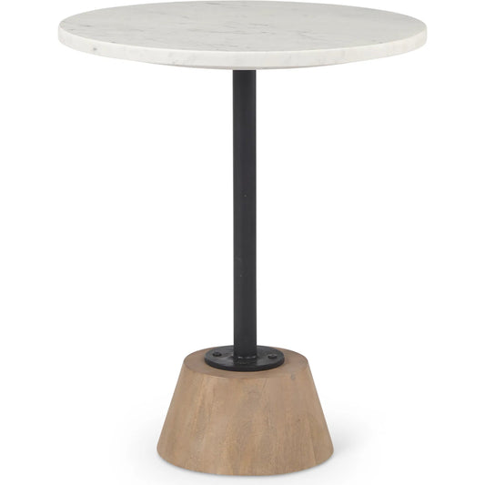 001 SI-2369447 | Primary Silo | Maxwell Side Table by Mercana in white. Made from stone in a unique style.