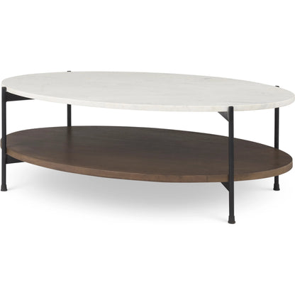 Larkin Oval Coffee Table by Mercana. Made from solid wood in a transitional style.