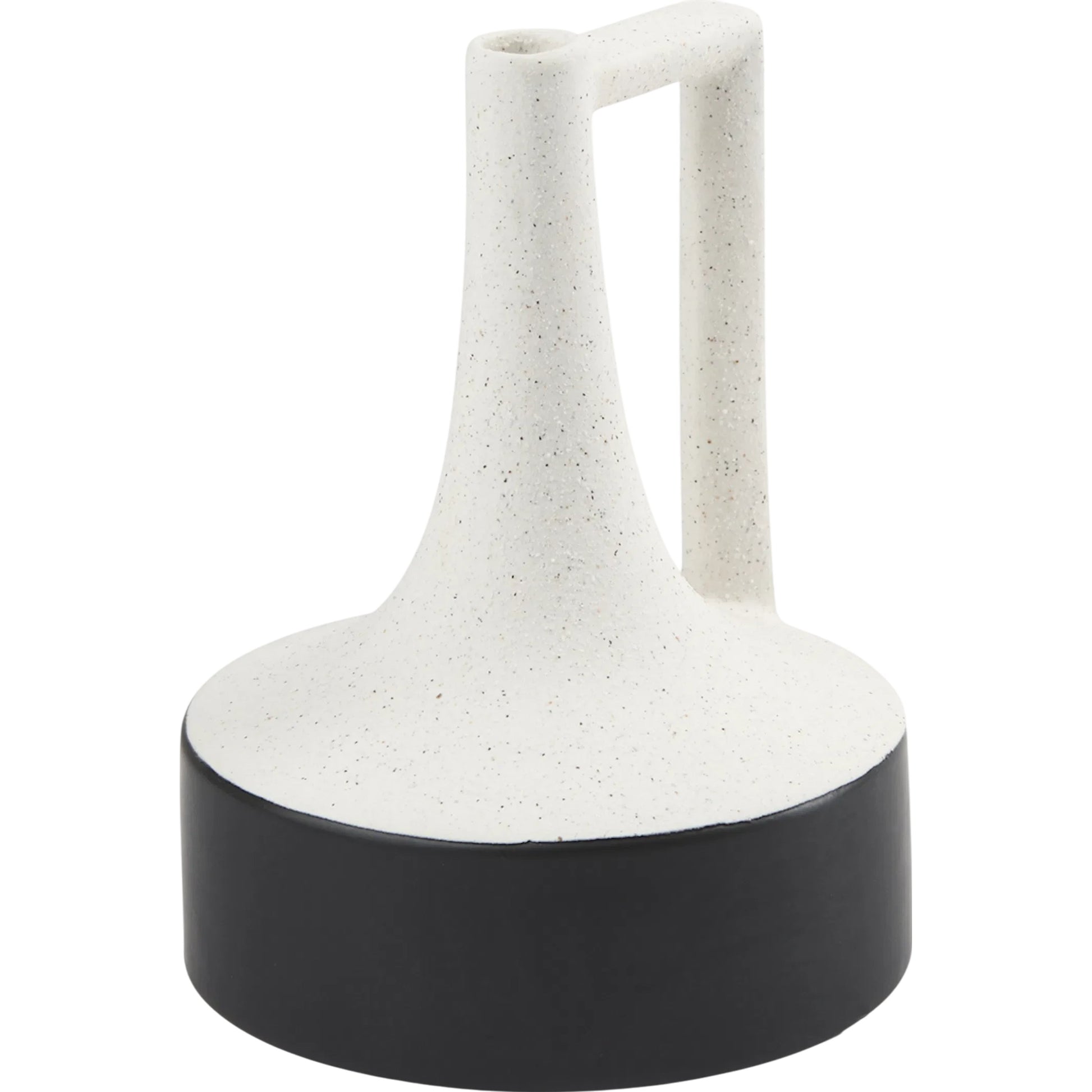 Burton White & Black Jug Vase by Mercana in black, white. Made from ceramic in a modern style.