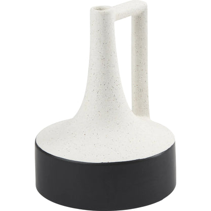 Burton White & Black Jug Vase by Mercana in black, white. Made from ceramic in a modern style.