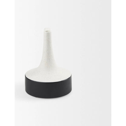 Burton White & Black Jug Vase by Mercana in black, white. Made from ceramic in a modern style.