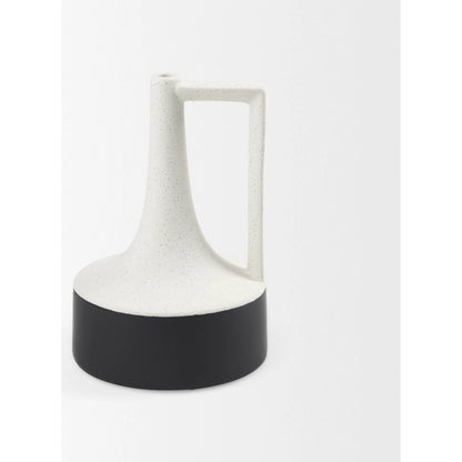 Burton White Jug Vase by Mercana in white. Made from ceramic in a modern style.