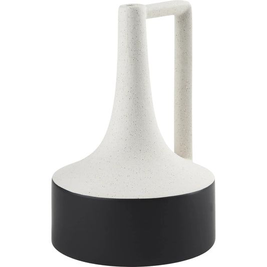 Burton White & Black Jug Vase by Mercana in black, white. Made from ceramic in a modern style.